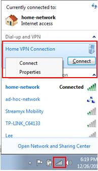 VPN client detailed options